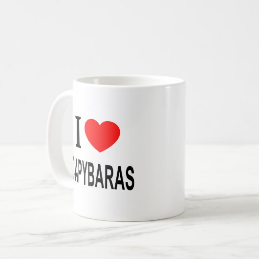 ICH ❤️ CAPYBARAS I LIEBE CAPYBARAS I HERZ CAPYBARA KAFFEETASSE (Vorderseite Links)