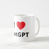 Ich ❤️ ChatGPT Kaffeetasse (VorderseiteRechts)