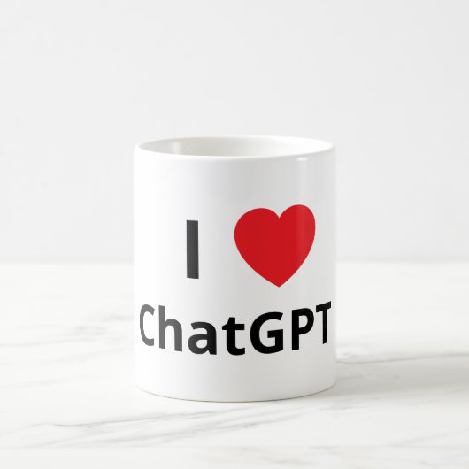 Ich ❤️ ChatGPT Kaffeetasse (Mittel)