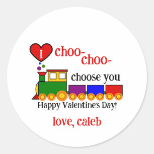 Ich choo-choo Valentinstag Kindername Runder Aufkleber