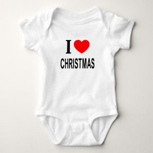 ICH ❤️ CHRISTMAS I LIEBE CHRISTMAS I HERZ CHRISTMA BABY STRAMPLER