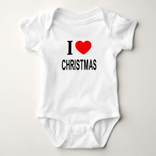 ICH ❤️ CHRISTMAS I LIEBE CHRISTMAS I HERZ CHRISTMA BABY STRAMPLER (Vorderseite)