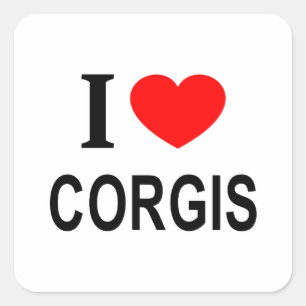 Ich ❤️ CORGIS Ich liebe CORGIS Ich liebe CORGIS Quadratischer Aufkleber
