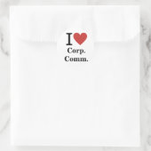 Ich ❤️ Corp. Comm für Mitarbeiter CUSTOM Runder Aufkleber (Tasche)