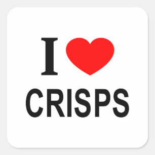 Ich ❤️ CRISPS Ich liebe CRISPS Ich mag CRISPS Quadratischer Aufkleber