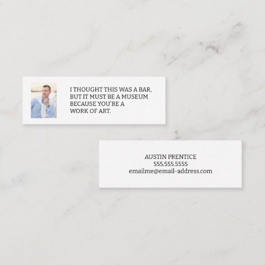 Ich dachte, dies war ein Bar Foto, das die Rufkart Mini Visitenkarte (Vorne/Hinten)