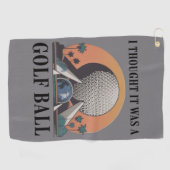 Ich dachte, es wäre ein Golfball Lustiger Golf Lie Golfhandtuch (Horizontal)