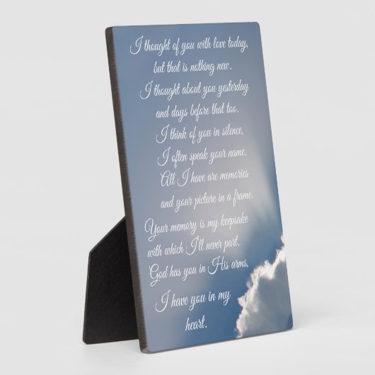 Ich dachte mit Liebe an Gedicht Fotoplatte (Seite)