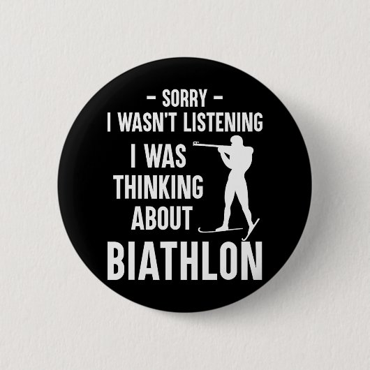 Ich dachte über Biathlon nach - Ski Shooting Bi Button (Vorderseite)