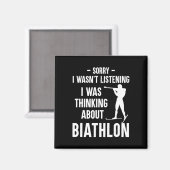 Ich dachte über Biathlon nach - Ski Shooting Bi Magnet (Vorderseite/Rückseite)