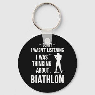 Ich dachte über Biathlon nach - Skilanglauf Schieß Schlüsselanhänger