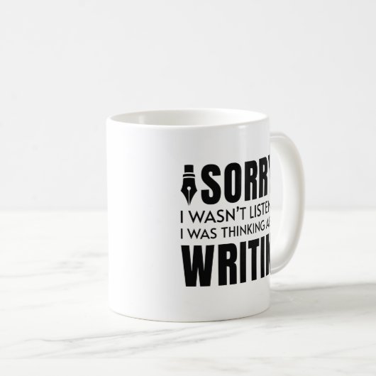 Ich dachte über das Schreiben nach Kaffeetasse (VorderseiteRechts)