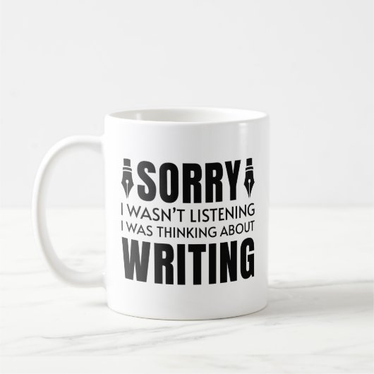 Ich dachte über das Schreiben nach Kaffeetasse (Links)