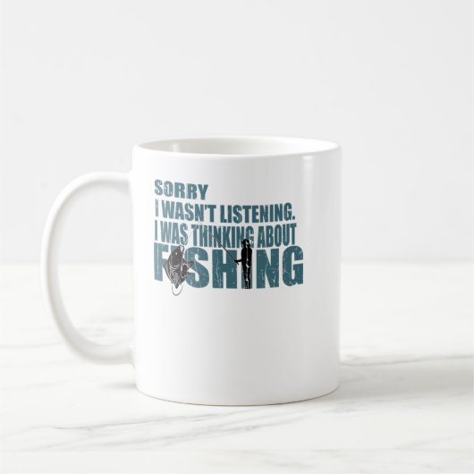 Ich dachte über die Fischerei Liebe Kaffeetasse (Links)
