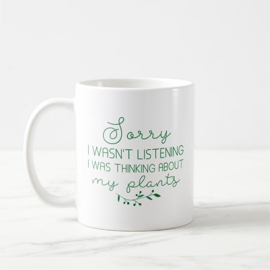 Ich dachte über meine Pflanze nach Kaffeetasse (Links)