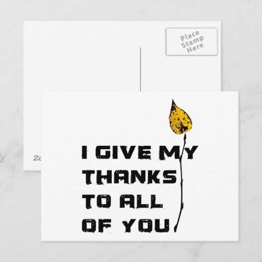 Ich danke euch allen postkarte (Vorne/Hinten)