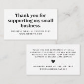 Ich danke Ihnen für die Unterstützung meines klein Visitenkarte (Vorne/Hinten)