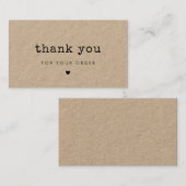 Ich danke Ihnen für Ihre Bestellkarte Visitenkarte (Vorne/Hinten)