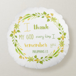 Ich danke meinem Gott Philippinen Christlichen Bib Rundes Kissen