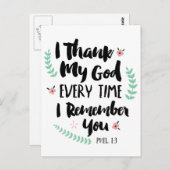 Ich danke meinem Gott Postcard Postkarte (Vorne/Hinten)