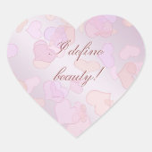 Ich definiere Schönheit. lustiger Text. Herzaufkle Herz-Aufkleber (Vorderseite)