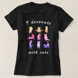 Ich dekoriere mit Cats Funny Rainbow Cat Clip Art T-Shirt