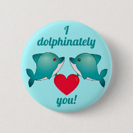 Ich Delphinat Liebe Sie [Kawaii Delfin Paar]! Button