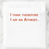 Ich denke also, dass ich Atheist bin. Rechteckiger Aufkleber (Tasche)