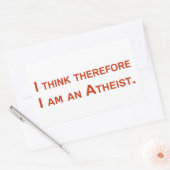 Ich denke also, dass ich Atheist bin. Rechteckiger Aufkleber (Umschlag)