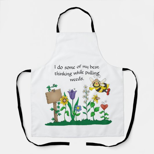 Ich denke am besten, wenn ich Unkraut ziehe Schürze (Vorderseite)
