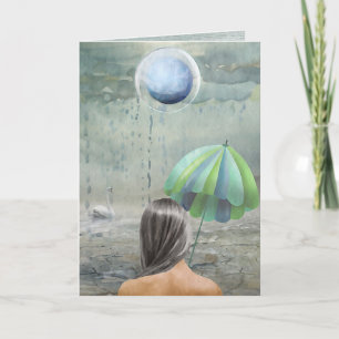 Ich denke an Dich - Moderne Fantasy-Kunst Geburtst Karte