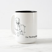 Ich denke an es Bulldoggen-Kaffee-Tasse Zweifarbige Tasse (Vorderseite Links)