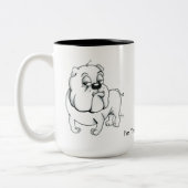 Ich denke an es Bulldoggen-Kaffee-Tasse Zweifarbige Tasse (Links)