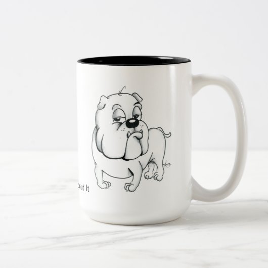 Ich denke an es Bulldoggen-Kaffee-Tasse Zweifarbige Tasse (Rechts)