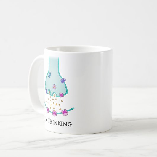 Ich denke an Neuron Synapse Kaffeetasse (Vorderseite Links)