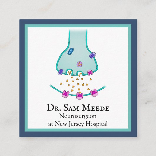 Ich denke an Neuron Synapse Quadratische Visitenkarte (Vorderseite)