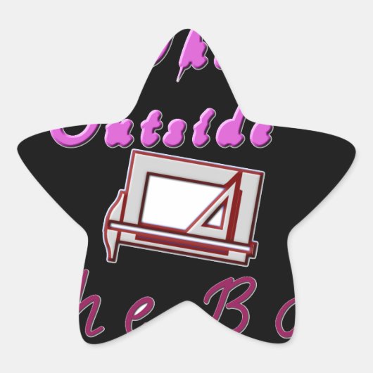 Ich denke aus der Box: Kreatives Design Stern-Aufkleber (Vorderseite)