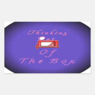 Ich denke außerhalb der Box. Rechteckiger Aufkleber