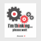 Ich denke, bitte warten aufkleber (Blatt)