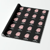 Ich denke daher ham Funny Pig Pun Dark BG Geschenkpapier (Ungerollt)