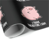 Ich denke daher ham Funny Pig Pun Dark BG Geschenkpapier (Rolleneckpunkt)