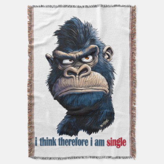 Ich denke daher, ich bin Single Decke (Vorderseite Vertikal)