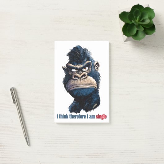 Ich denke daher, ich bin Single Post-it Klebezettel (Büro)