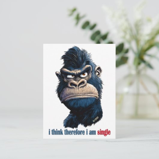 Ich denke daher, ich bin Single Postkarte (Stehend Vorderseite)