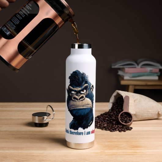 Ich denke daher, ich bin Single Trinkflasche (Kaffee (gedreht))