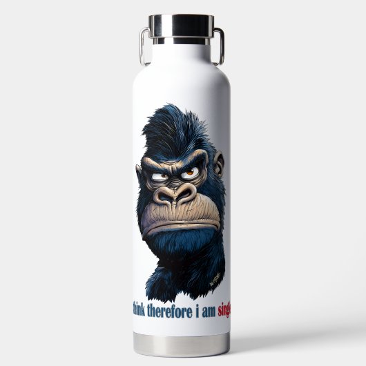 Ich denke daher, ich bin Single Trinkflasche (Vorderseite)