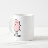 Ich denke daher, ich ham Funny Pig Puff Kaffeetasse (Vorderseite Links)