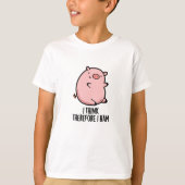 Ich denke daher, ich ham Funny Pig Puff T-Shirt (Vorderseite)