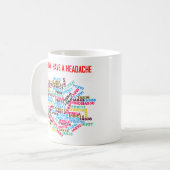 "Ich denke, dass ich habe Kopfschmerzen " Kaffeetasse (Vorderseite Links)