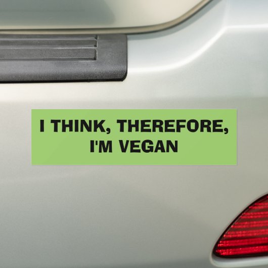 ICH DENKE, DESHALB bin ich VEGAN Autoaufkleber (Auf Auto)